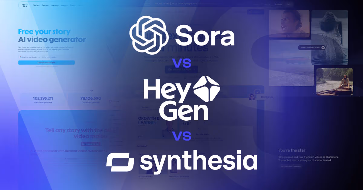 Sora vs HeyGen vs Synthesia: A Comprehensive Review