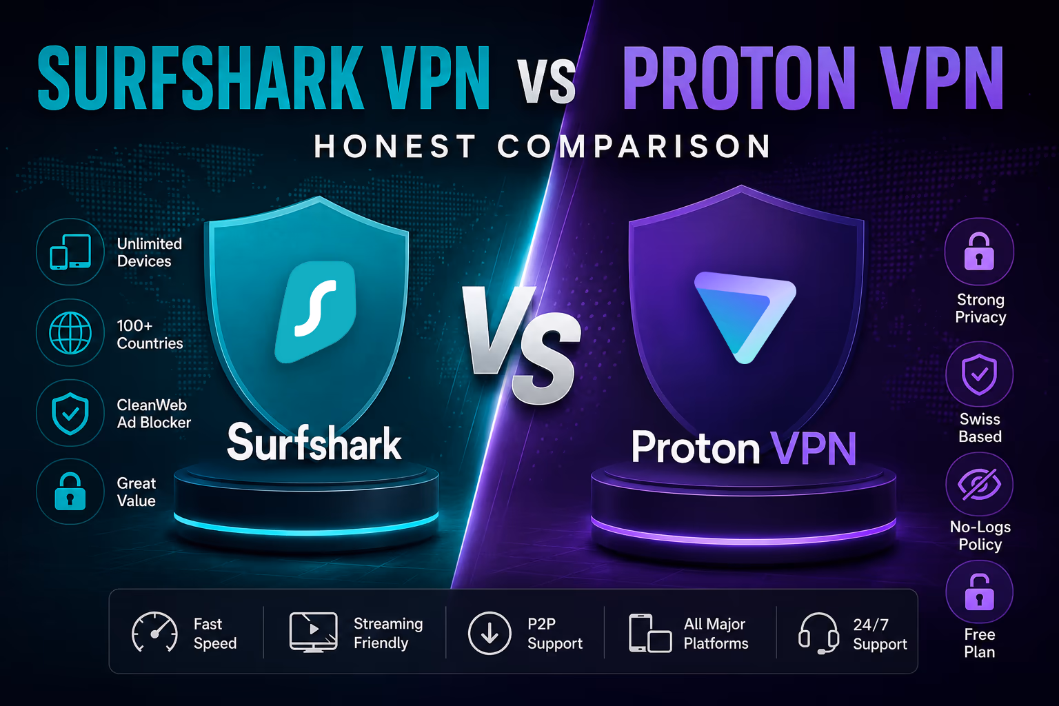 Surfshark VPN vs Proton VPN: Honest Comparison